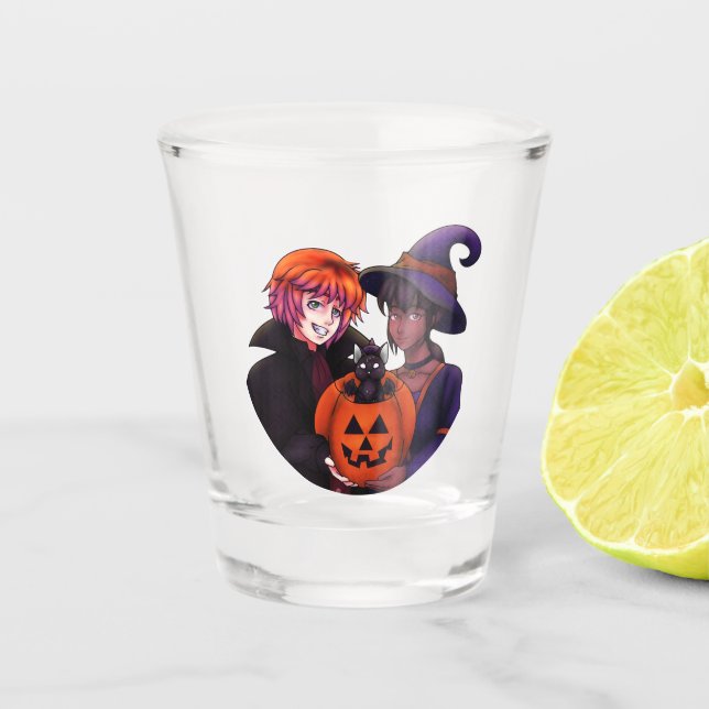 Vaso De Chupito Felices disfraces de Halloween (Anverso)
