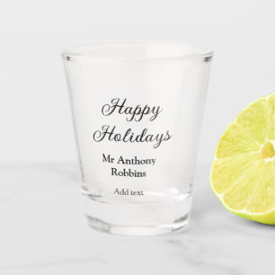 Vaso De Chupito Felices vacaciones añadir nombre fecha año simple