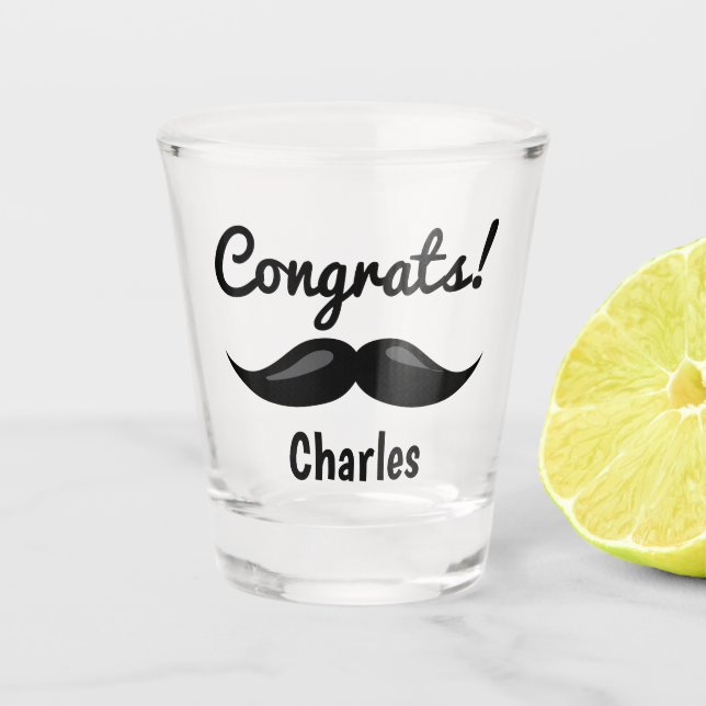 Vaso De Chupito Felicidades por su bigote (Anverso)