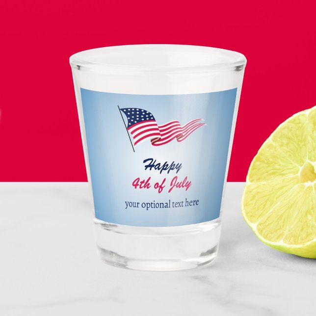 Vaso De Chupito Feliz 4 de julio con bandera estadounidense (Subido por el creador)
