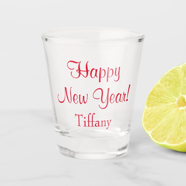 Vaso De Chupito Feliz Amigo de Año Nuevo (Anverso)