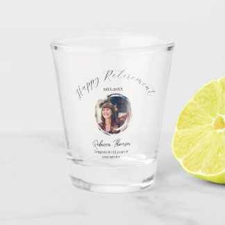 Vaso De Chupito Feliz año de jubilación nombre círculo foto jubila