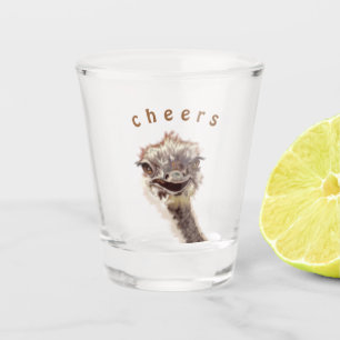 Vaso De Chupito Feliz avestruz - Gracioso - Sonríe Por Favor - Sa