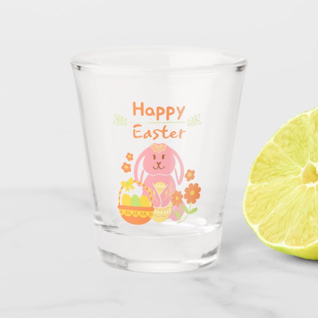 Vaso De Chupito Felíz conejo de Pascua (Anverso)
