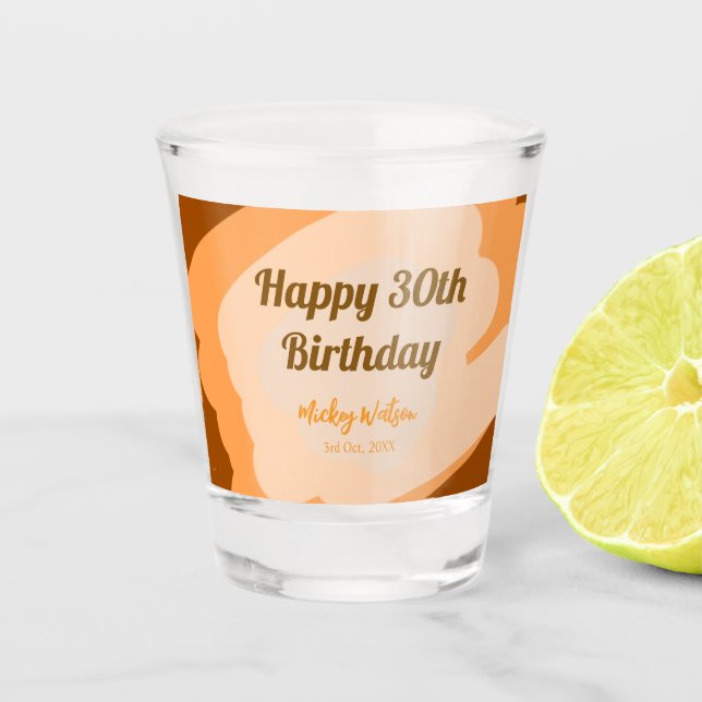 Vaso De Chupito Feliz cumpleaños 30 rústico de madera Halloween ot (Anverso)