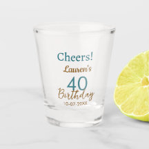 Feliz cumpleaños 40 nombre fecha marrón turquesa s