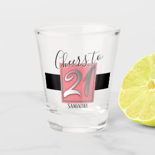 Vaso De Chupito Feliz cumpleaños a 21 vidrios