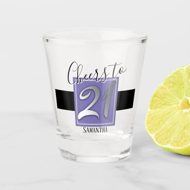 Vaso De Chupito Feliz cumpleaños a 21 vidrios (Anverso)