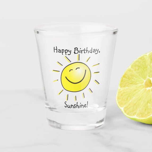 Vaso De Chupito ¡Feliz cumpleaños, Sunshine! (Anverso)