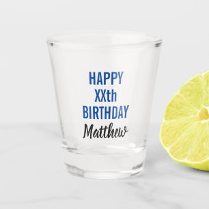 Vaso De Chupito Feliz cumpleaños, tipografía moderna