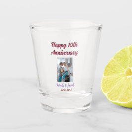 Vaso De Chupito Feliz décimo aniversario foto boda apellido d