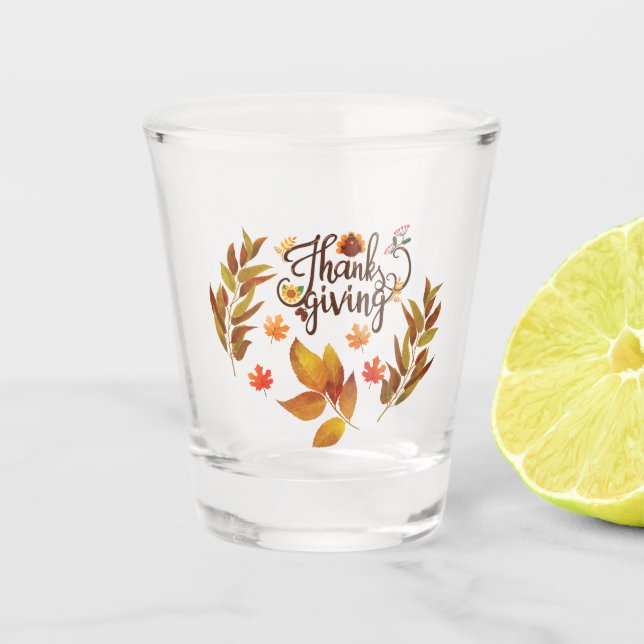 Vaso De Chupito Feliz Día de Acción de Gracias Turquía (Anverso)