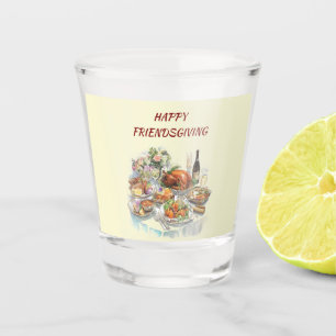 Vaso De Chupito Feliz Día de la Amistad Vidrio de Acción de Grac