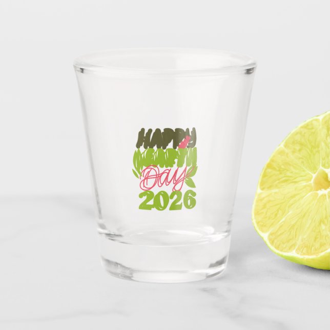 Vaso De Chupito Feliz Día de la Tierra 2026 (Anverso)