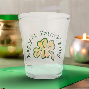 Vaso De Chupito Feliz Día de San Patricio Shamrock Clover