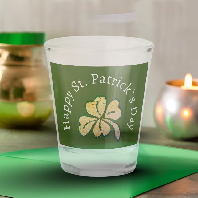 Vaso De Chupito Feliz Día de San Patricio Shamrock Clover Green (Subido por el creador)