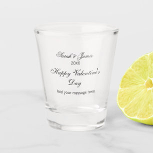 Vaso De Chupito Feliz día de San Valentín nombre fecha mensaje sim