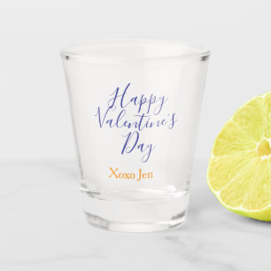 Vaso De Chupito Feliz día de San Valentín rosa morado xoxo amor no