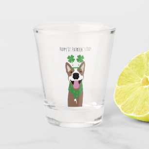 Vaso De Chupito Feliz Día de Santo Domingo Verde Perro Marrón