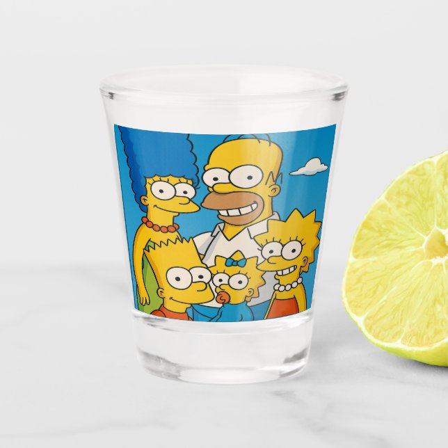 Vaso De Chupito Feliz diversión familiar de Simpsons (Anverso)