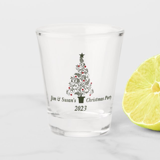 Vaso De Chupito Feliz Fiesta de Navidad Regalo Vidrio caliente (Anverso)