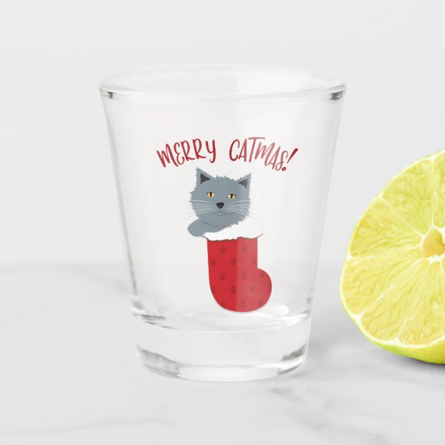 Vaso De Chupito Feliz Gatnavidad (Anverso)