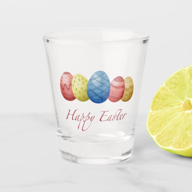 Vaso De Chupito Feliz Glass de los huevos de Pascua | Huevos festi (Anverso)