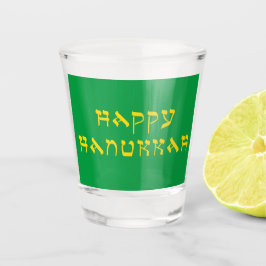 Vaso De Chupito Feliz Hanukkah Saludo al Oro