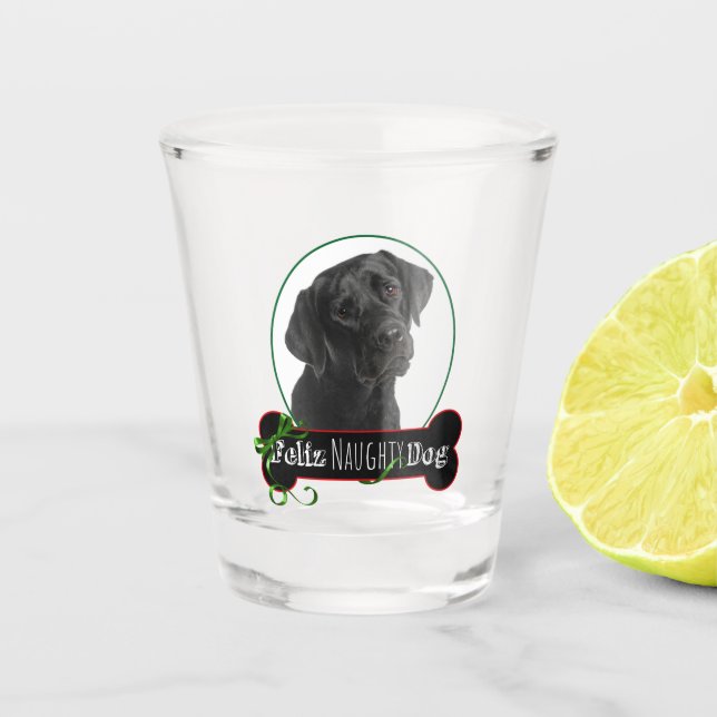 Vaso De Chupito Feliz Naughty Black Lab (Anverso)