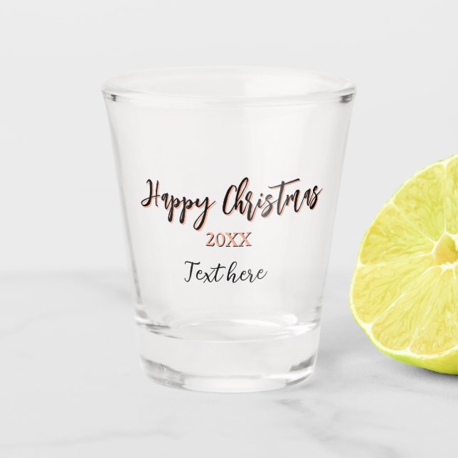 Vaso De Chupito Feliz Navidad a los detalles del año negro holi (Anverso)