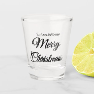 Vaso De Chupito Feliz Navidad añadir nombre de texto personalizado