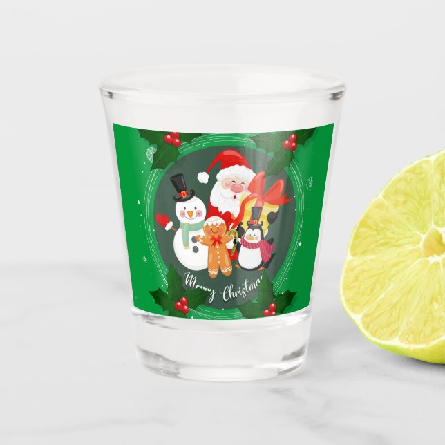 Vaso De Chupito Feliz Navidad, feliz fiesta (Anverso)