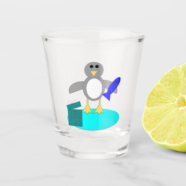 Vaso De Chupito Feliz Navidad Pingüino (Anverso)