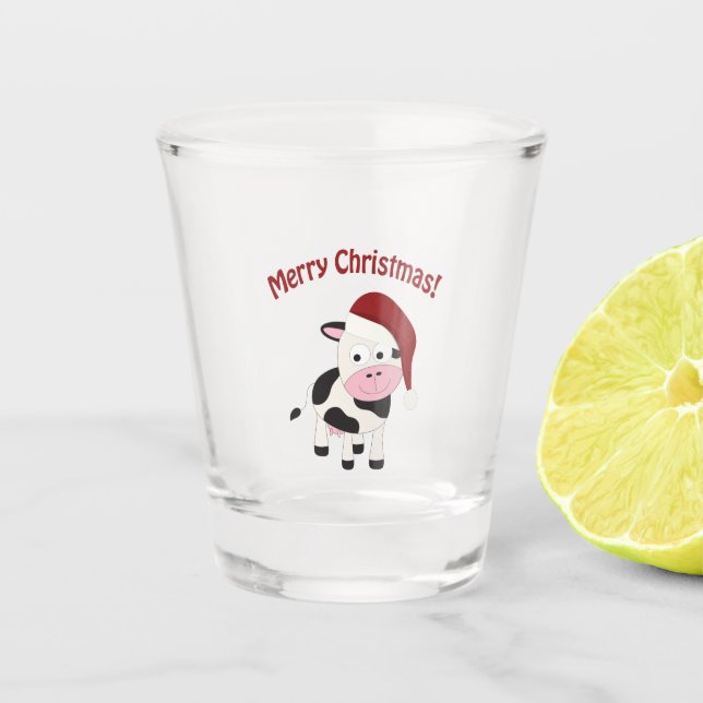 Vaso De Chupito Feliz Navidad Santa Cow (Anverso)