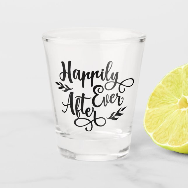 Vaso De Chupito Feliz para siempre después de boda (Anverso)