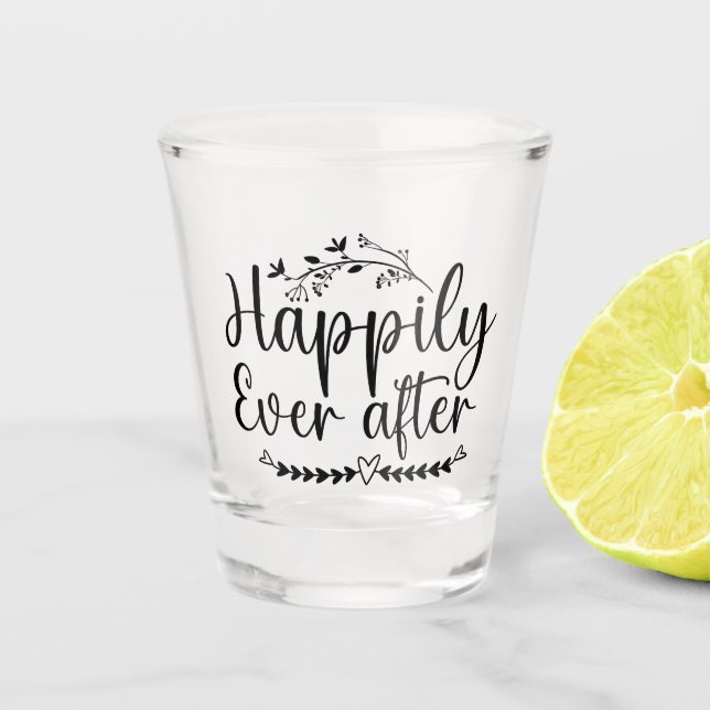 Vaso De Chupito Feliz para siempre después de boda (Anverso)