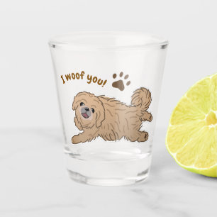 Vaso De Chupito Feliz Perro Pekín, amante de ti
