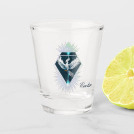 Vaso De Chupito Fénix de fantasía blanca maravillosa.