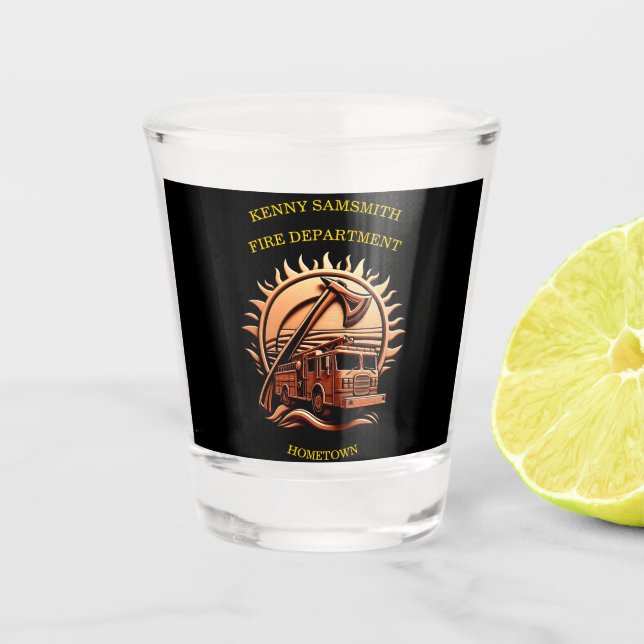 Vaso De Chupito Feroy Valor Intrincado Diseño Heroico De Camión De (Anverso)