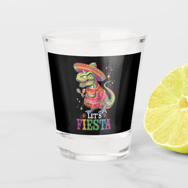Vaso De Chupito Festejemos Cinco De Mayo T Rex Dinosaurio (Anverso)