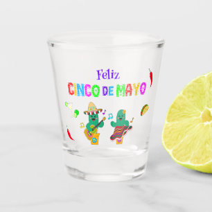 Vaso De Chupito Festividad colorida Cinco de Mayo 2025 Cactus de b