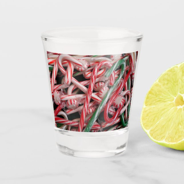 Vaso De Chupito Festividades de Navidades de caña y menta (Anverso)