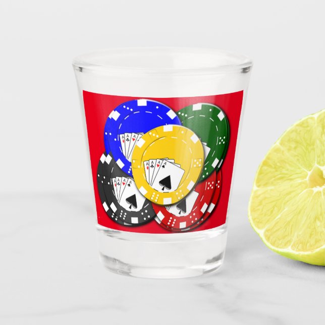 Vaso De Chupito Fichas de póquer (Anverso)