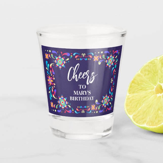 Vaso De Chupito Fiesta Blue Shot glass (Anverso)