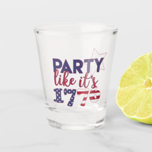 Vaso De Chupito Fiesta como si fuera 1776 - Tipografía de bandera 