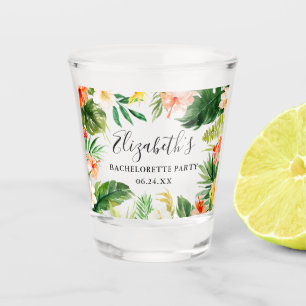Vaso De Chupito Fiesta de Bachelor Floral de Coral Tropical