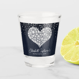 Vaso De Chupito Fiesta de Bachelorette de moda Heart Denim y Diamo