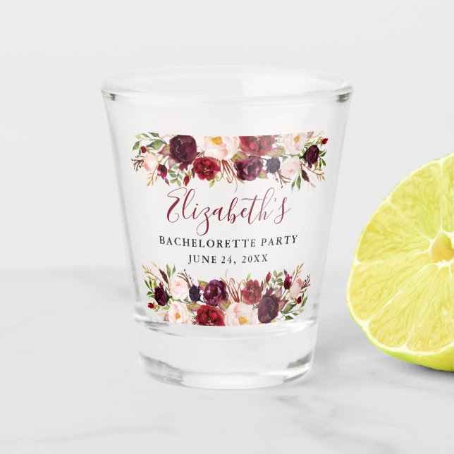 Vaso De Chupito Fiesta de Bachelorette Floral (Anverso)