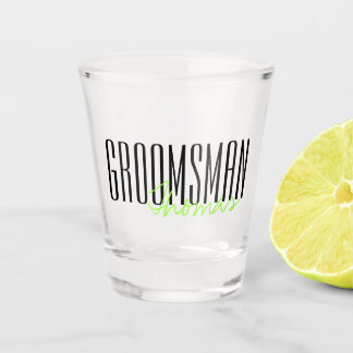 Vaso De Chupito Fiesta de boda personalizada "Groomsman" en negrit