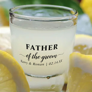 Vaso De Chupito Fiesta de boda personalizada para el padre del nov